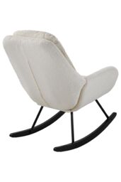 Living and Home Teddy Fleece Upholstered Rocking Chair in Beige - thumbnail 4