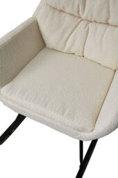 Living and Home Teddy Fleece Upholstered Rocking Chair in Beige - thumbnail 7