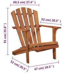 Berkfield Home Garden Adirondack Chair Solid Acacia Wood in Brown - thumbnail 3