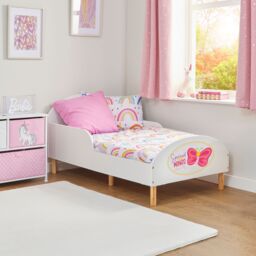 Liberty House Toys Kids White Toddler Bed - Spread Your Wings - Size: Cot Bed - thumbnail 4