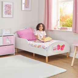 Liberty House Toys Kids White Toddler Bed - Spread Your Wings - Size: Cot Bed - thumbnail 2