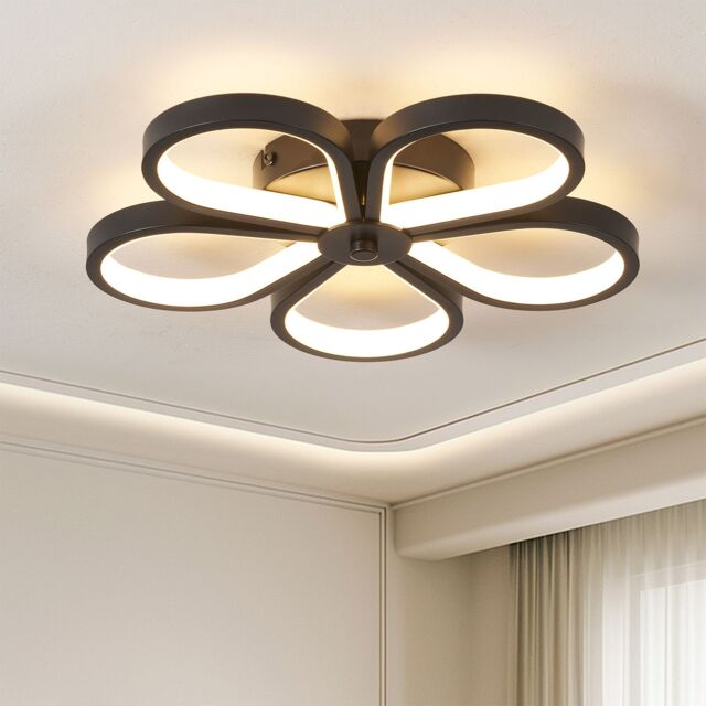 Garwarm Acrylic LED Flush Mount Ceiling Light in Black - image 1