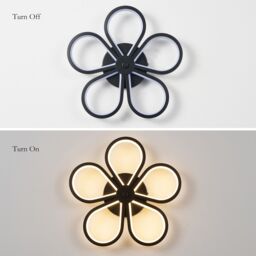 Garwarm Acrylic LED Flush Mount Ceiling Light in Black - thumbnail 8