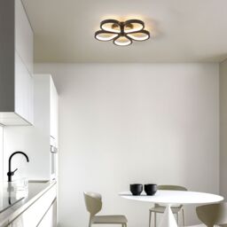 Garwarm Acrylic LED Flush Mount Ceiling Light in Black - thumbnail 5