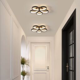 Garwarm Acrylic LED Flush Mount Ceiling Light in Black - thumbnail 2
