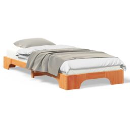 Berkfield Home Floor Bed Frame with Storage Brown 80 x 220 cm Wood - thumbnail 4
