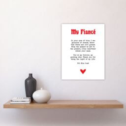 "Artery8 Love Poem Blue Eyes Fiancé Romantic Poetry Fun Wall Art Print in White - Size: W24"" x H32""" - thumbnail 4