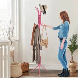 Kelvenix Pink 12 Hooks Clothes Hanger Coat Stand - thumbnail 3