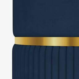 Wyld Haus Pazima Dark Blue Velvet Feel Storage Ottoman with Gold Accent - thumbnail 8