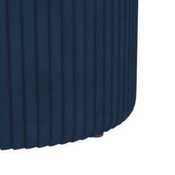Wyld Haus Pazima Dark Blue Velvet Feel Storage Ottoman with Gold Accent - thumbnail 9