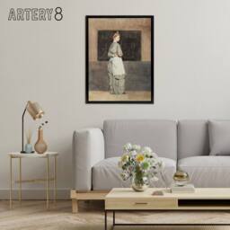 "Artery8 Teacher with Blackboard Winslow Homer Framed Canvas Wall Art Print in Brown - Size: W12"" x H16""" - thumbnail 3