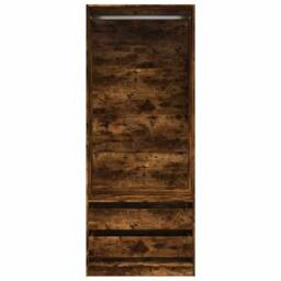 Berkfield Home Wardrobe Smoked Oak 80x50x200 cm Engineered Wood in Brown - Size: 80 x 50 x 200 cm - thumbnail 4