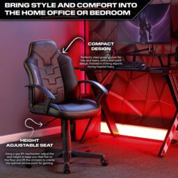 X Rocker Saturn Ergonomic Mid Back PC Gaming Chair with Swivel Base in Gold - thumbnail 3