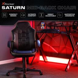 X Rocker Saturn Ergonomic Mid Back PC Gaming Chair with Swivel Base in Gold - thumbnail 2