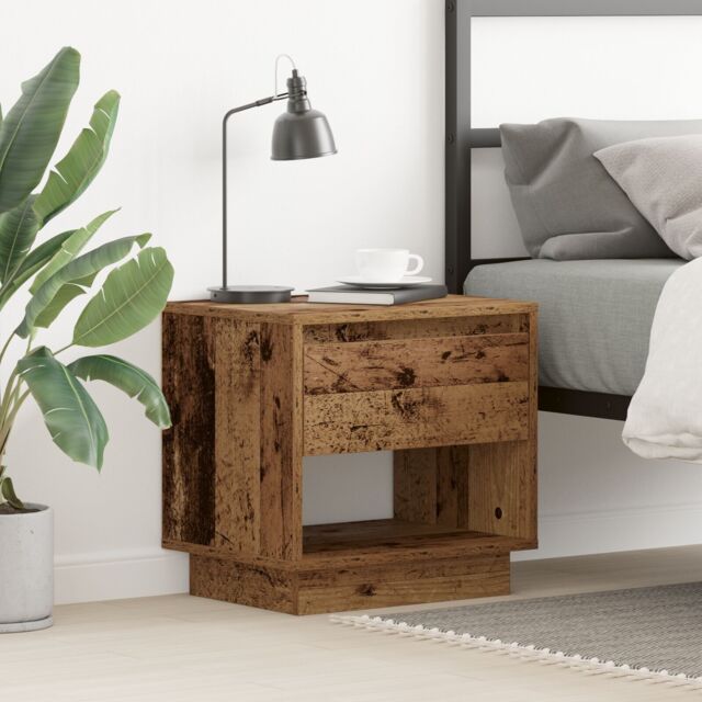 Berkfield Home Bedside Cabinet Old Wood 45x34x44 cm Engineered Wood in Brown - Size: 45 x 34 x 44 cm - image 1
