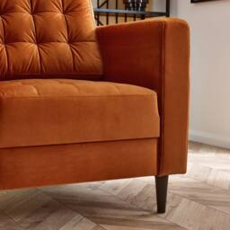 FurnitureboxUK Jade Velvet Chesterfield Armchair in Burnt Orange - thumbnail 6