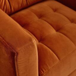 FurnitureboxUK Jade Velvet Chesterfield Armchair in Burnt Orange - thumbnail 5