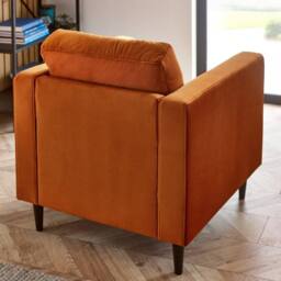 FurnitureboxUK Jade Velvet Chesterfield Armchair in Burnt Orange - thumbnail 3