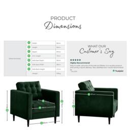 FurnitureboxUK Jade Velvet Chesterfield Armchair in Burnt Orange - thumbnail 7