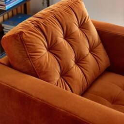 FurnitureboxUK Jade Velvet Chesterfield Armchair in Burnt Orange - thumbnail 4