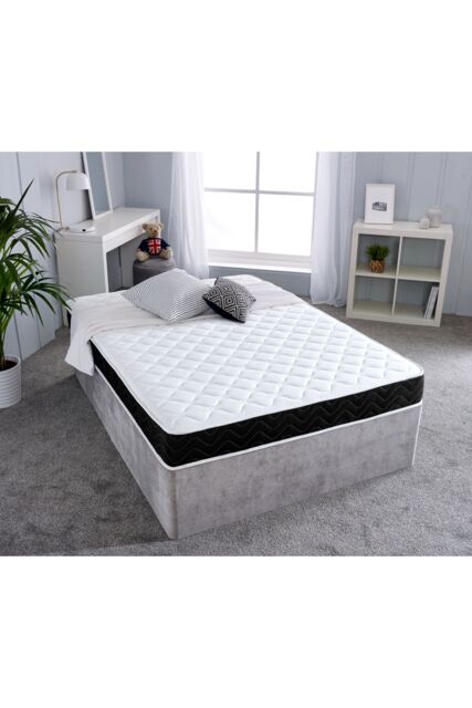 Starlight Beds Economy Quilted Memory Foam Hybrid Spring Mattress 18cm Deep Soft Feel in Black - Size: King - image 1