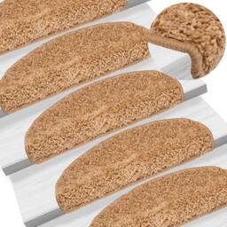 Berkfield Home Carpet Stair Treads 15 pcs Beige 65x21x4 cm - Size: Medium - thumbnail 1
