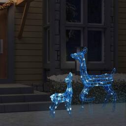 Berkfield Home Pre-lit Acrylic Reindeer Family Christmas Decoration 160 LED Blue