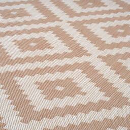 THE RUGS Outdoor Indoor Geometric Diamond Rug Beige Ivory Weather Resistant - Size: 240 cm x 340 cm - thumbnail 3