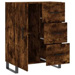 Berkfield Home Sideboard Smoked Oak 69.5x34x90 cm Engineered Wood in Brown - thumbnail 6