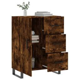 Berkfield Home Sideboard Smoked Oak 69.5x34x90 cm Engineered Wood in Brown - thumbnail 4