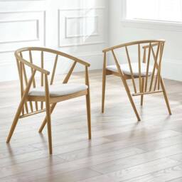 Cheshire Langham Premium Oak Curved Back Dining Chair in Natural - thumbnail 3