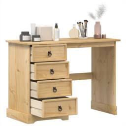 Berkfield Home Dressing Table Corona104x47x75 cm Solid Wood Pine in Brown - Size: 104 x 47 x 75 cm