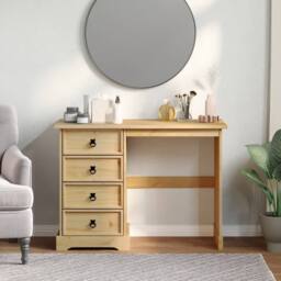 Berkfield Home Dressing Table Corona104x47x75 cm Solid Wood Pine in Brown - Size: 104 x 47 x 75 cm - thumbnail 3