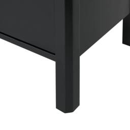 Wyld and Coco 3-Door Sideboard - Black MDF with Pine Legs and Gold Knobs - thumbnail 8