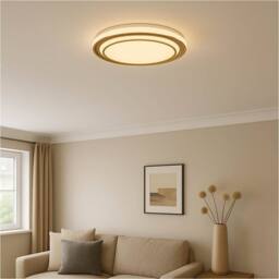 Loops Elegant 40cm Gold-Coloured LED Ceiling Light for Modern Indoor Spaces in Gold - thumbnail 1