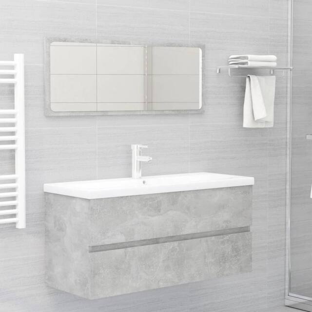 Berkfield Home Sink Cabinet with Built-in Basin Concrete Grey Engineered Wood - image 1