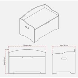 EONLION Wooden Storage Chest Bench Stool Seat in Grey - thumbnail 2