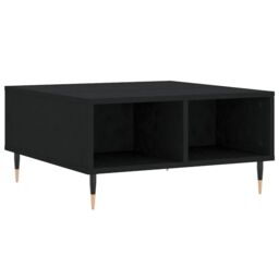 Berkfield Home Coffee Table Black 60x60x30 cm Engineered Wood - Size: 60 x 60 x 30 cm - thumbnail 2
