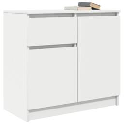 Berkfield Home Sideboard with Drawer White 71x35x65 cm Engineered Wood - Size: 71 x 35 x 65 cm - thumbnail 4