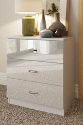 FWStyle Chilton White Gloss 3 Drawer Chest (H) 68.5cm (W) 60cm (D) 40cm