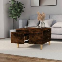 Berkfield Home Coffee Table Smoked Oak 55x55x36.5 cm Engineered Wood in Brown - thumbnail 3