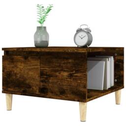 Berkfield Home Coffee Table Smoked Oak 55x55x36.5 cm Engineered Wood in Brown - thumbnail 4
