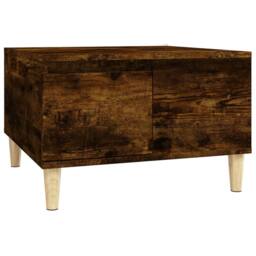 Berkfield Home Coffee Table Smoked Oak 55x55x36.5 cm Engineered Wood in Brown - thumbnail 1
