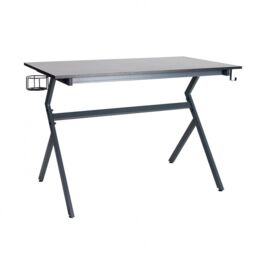 Neo Ergonomic Computer Gaming Office Desk with Headphone Hook in Grey - thumbnail 5
