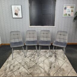KOSY KOALA Dining Chairs Set Of 4 Tufted Chairs Velvet Chairs Seats in Grey - thumbnail 1