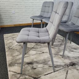KOSY KOALA Dining Chairs Set Of 4 Tufted Chairs Velvet Chairs Seats in Grey - thumbnail 2