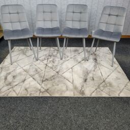 KOSY KOALA Dining Chairs Set Of 4 Tufted Chairs Velvet Chairs Seats in Grey - thumbnail 5