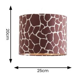 ValueLights Oasis Giraffe Print Fabric with Metallic Gold Inner Drum Lamp Shade & LED Bulb - thumbnail 7