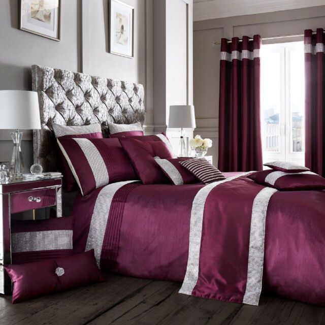 Smart Living Premium Polycotton Onyx Duvet Cover With Pillowcases in Aubergine - Size: Double - image 1