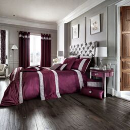 Smart Living Premium Polycotton Onyx Duvet Cover With Pillowcases in Aubergine - Size: Double - thumbnail 2